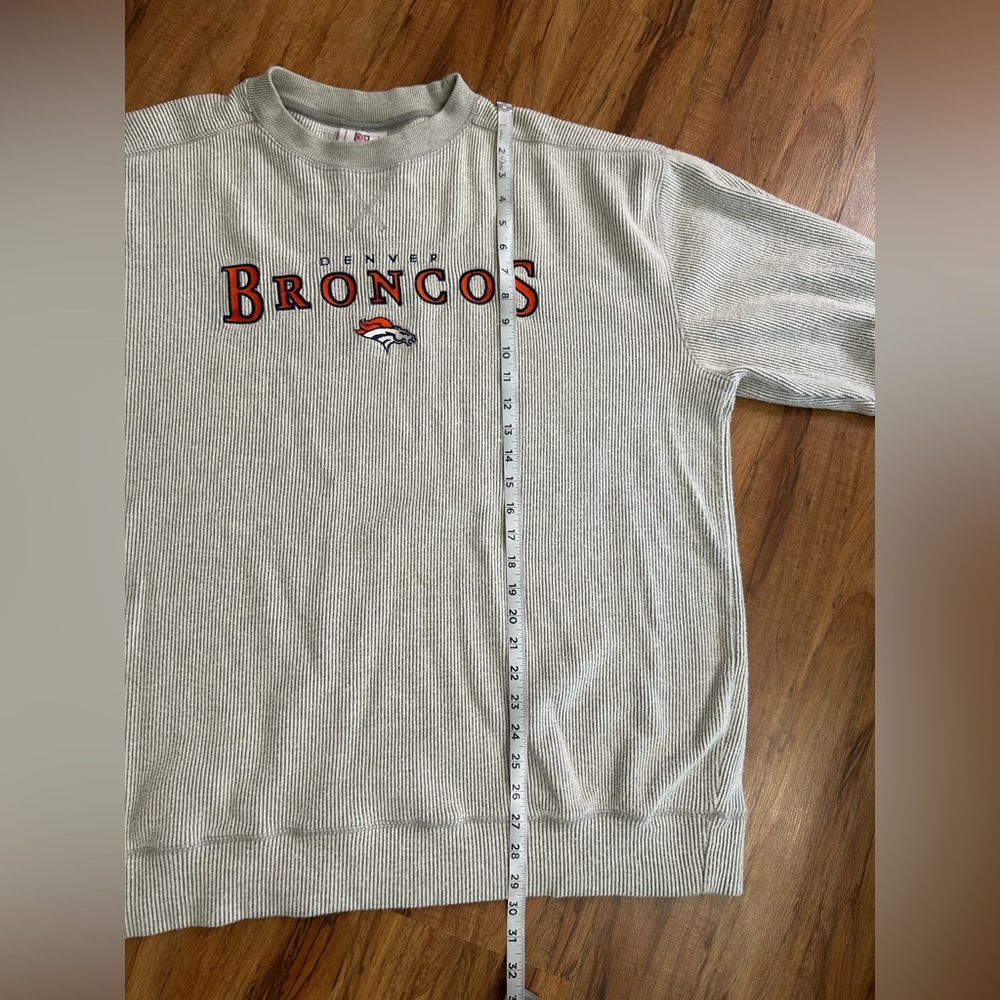 Vintage NFL Denver Broncos Ribbed Knit Crewneck Sweatshirt Mens XL/2XL - Picture 9 of 9